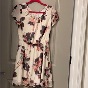 White with flowers dress